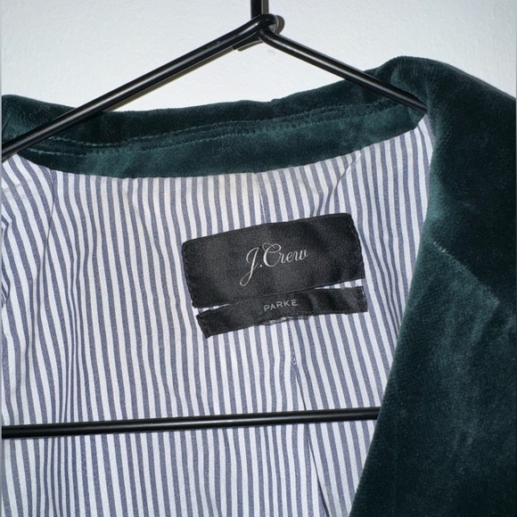 J. Crew Dark Green Velvet Blazer - Picture 2 of 3